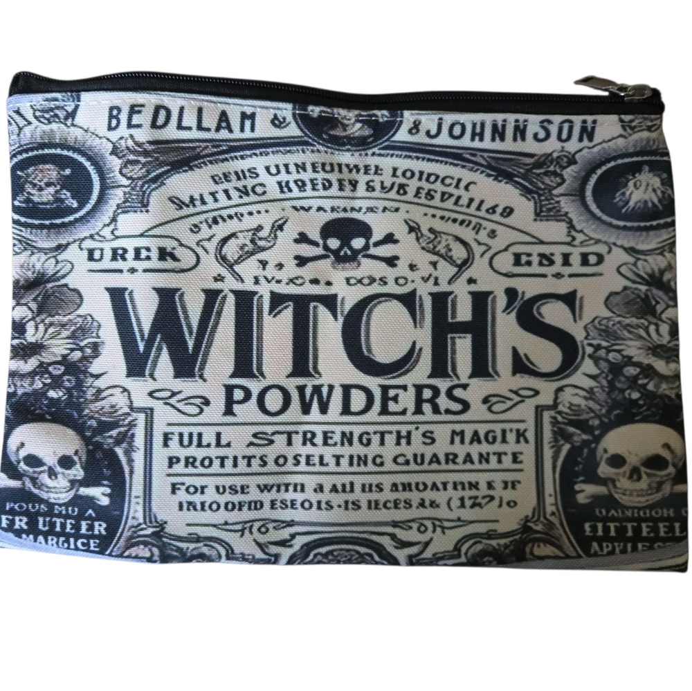 Black and White Witch's Powders Cosmetic Bag - Picture 1 of 5